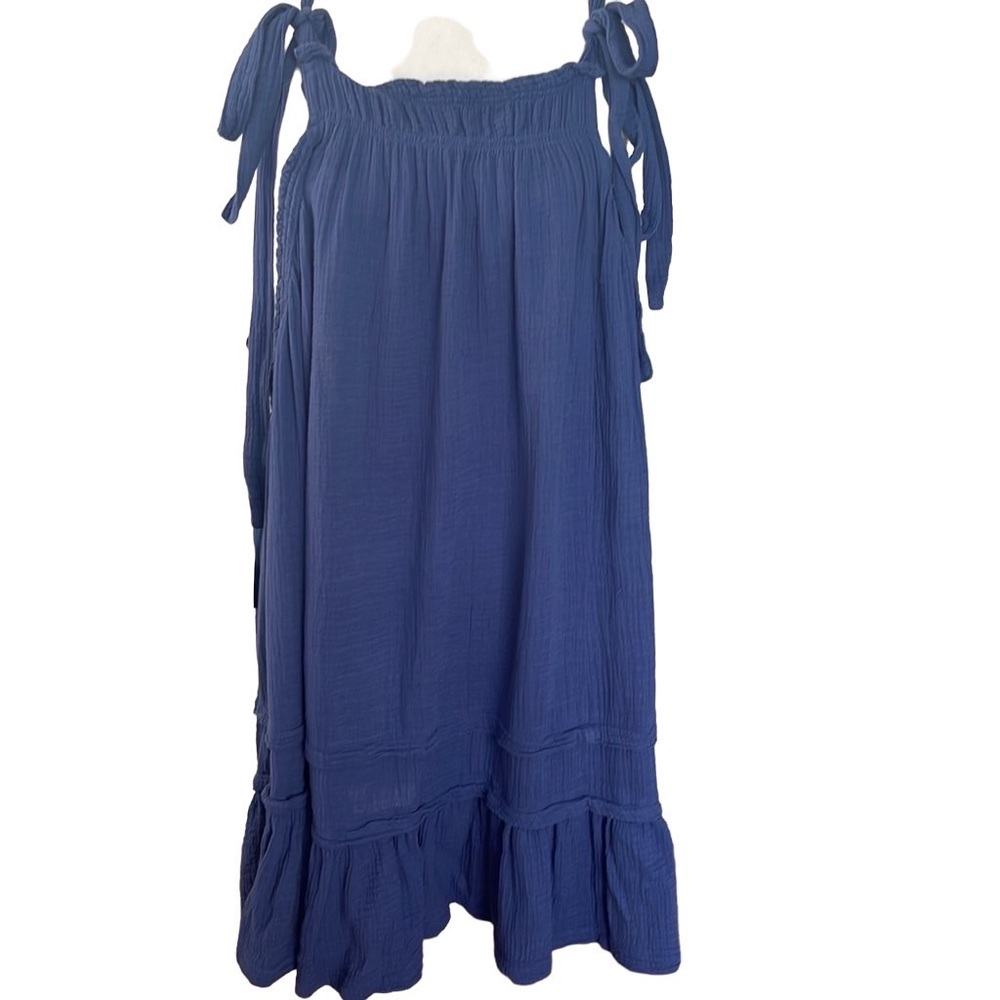 Free People Blue summer dress with shoulder tie size XL